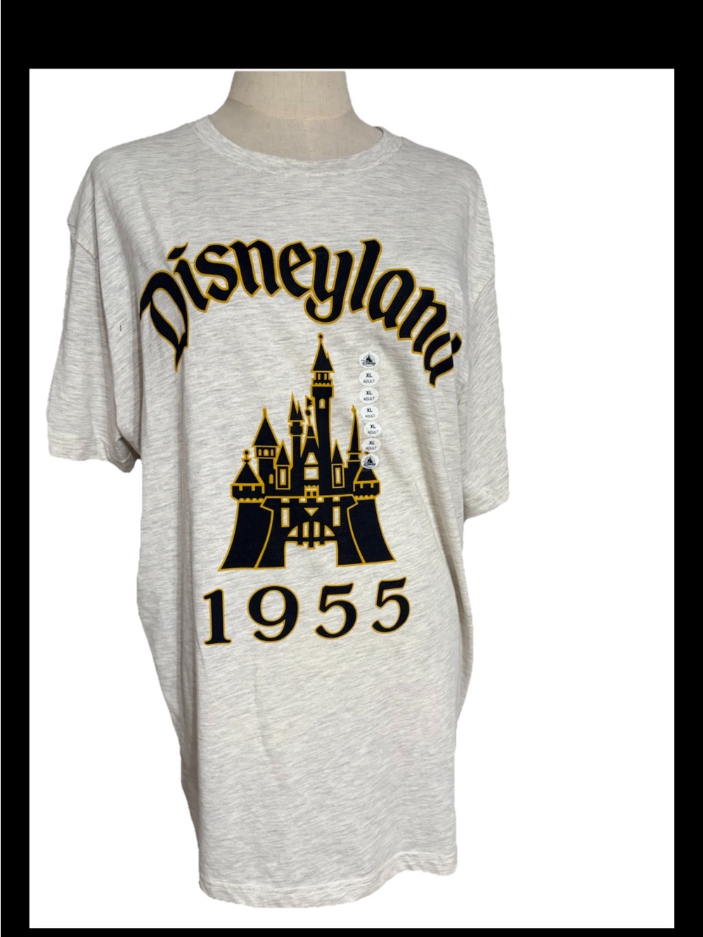 Disney Shirt XL Disneyland 1955  magic Castle Grey T-shirt Short Sleeve Mickey